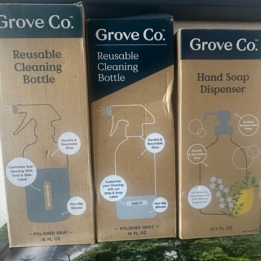 Brand New Set of 3 Grove Reusable cleaning containers